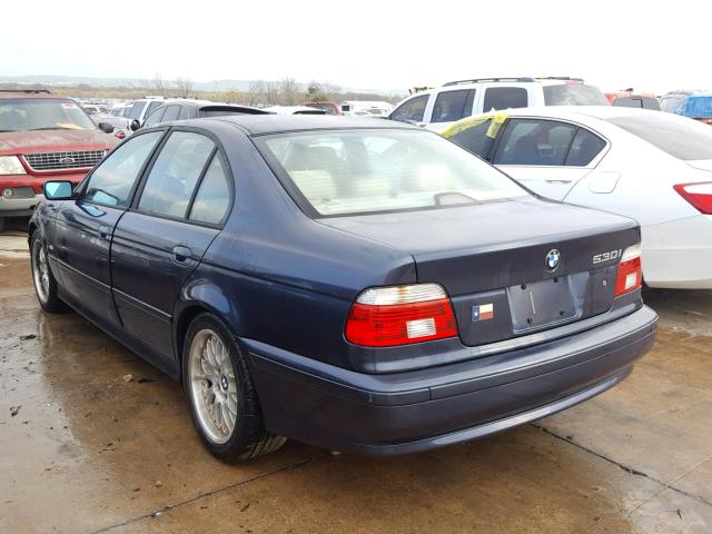 WBADT63462CH90917 - 2002 BMW 530 I AUTO BLUE photo 3