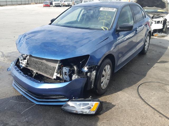 3VW1K7AJ1FM270761 - 2015 VOLKSWAGEN JETTA BASE Կապույտ լուսանկար 2
