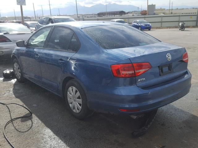 3VW1K7AJ1FM270761 - 2015 VOLKSWAGEN JETTA BASE Կապույտ լուսանկար 3