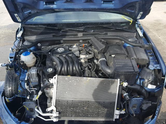 3VW1K7AJ1FM270761 - 2015 VOLKSWAGEN JETTA BASE Կապույտ լուսանկար 7