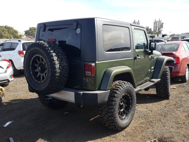 1J4FA54128L619713 - 2008 JEEP WRANGLER S GREEN photo 4