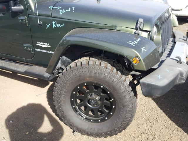 1J4FA54128L619713 - 2008 JEEP WRANGLER S GREEN photo 9