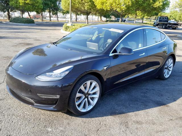 5YJ3E1EA7JF071186 - 2018 TESLA MODEL 3 BLACK photo 2