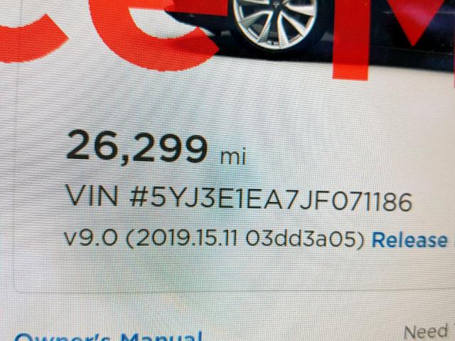 5YJ3E1EA7JF071186 - 2018 TESLA MODEL 3 BLACK photo 8