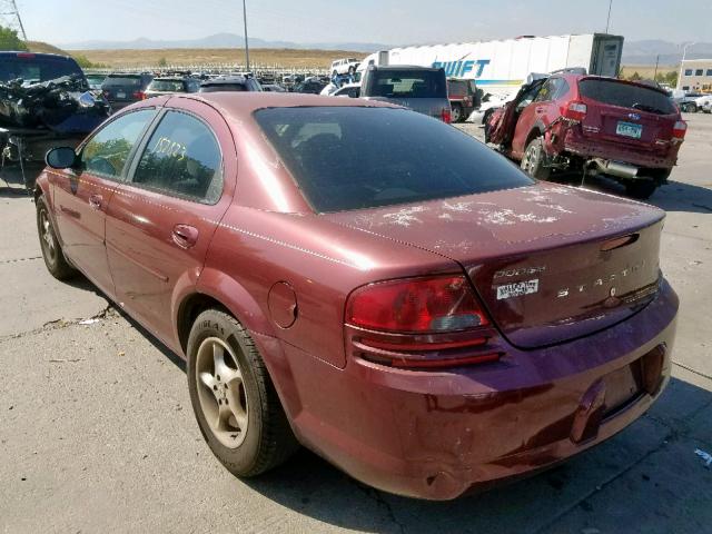 1B3EL46X72N277373 - 2002 DODGE STRATUS SE RED photo 3