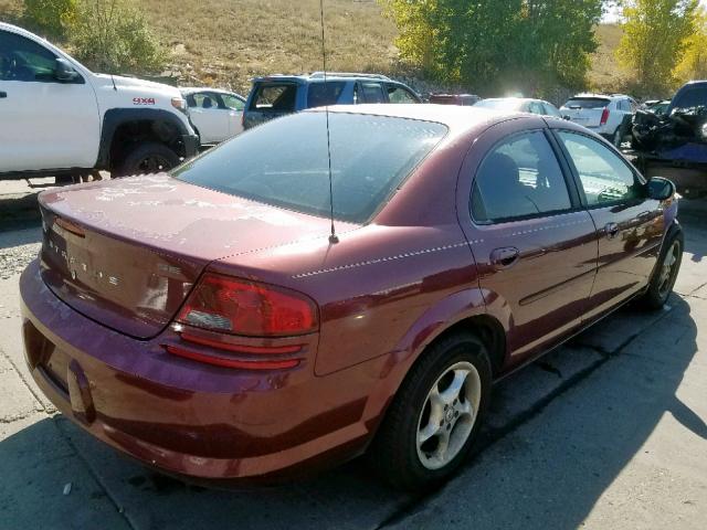 1B3EL46X72N277373 - 2002 DODGE STRATUS SE RED photo 4