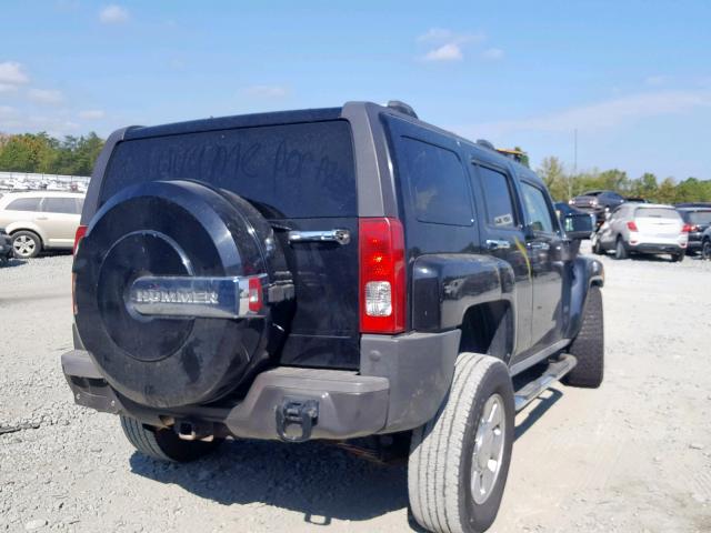 5GTDN13E278149241 - 2007 HUMMER H3 BLACK photo 4