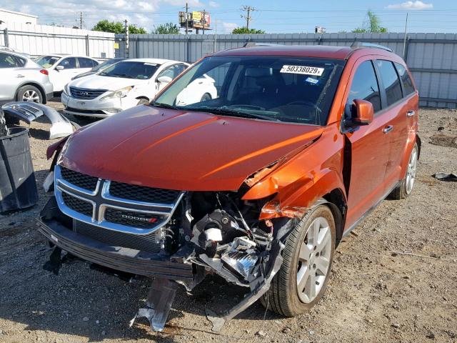 3C4PDCDG1DT724025 - 2013 DODGE JOURNEY CR ORANGE photo 2