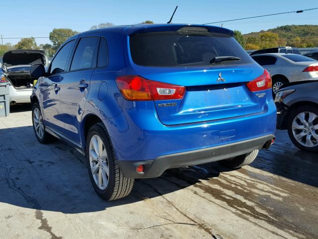 4A4AP3AU3FE049989 - 2015 MITSUBISHI OUTLANDER BLUE photo 3