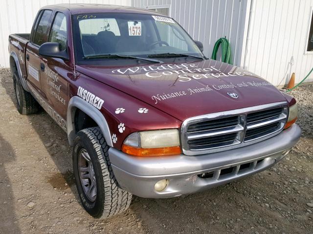 1B7HG48N52S646180 - 2002 DODGE DAKOTA QUA RED photo 1