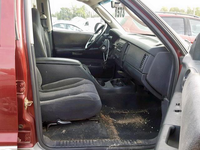 1B7HG48N52S646180 - 2002 DODGE DAKOTA QUA RED photo 5