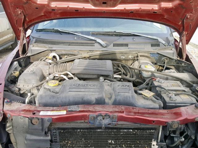 1B7HG48N52S646180 - 2002 DODGE DAKOTA QUA RED photo 7