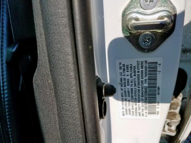 19XFB2F94EE050453 - 2014 HONDA CIVIC EXL 白色 照片 10