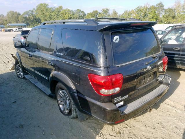 5TDBT48A55S244753 - 2005 TOYOTA SEQUOIA LI BLACK photo 3