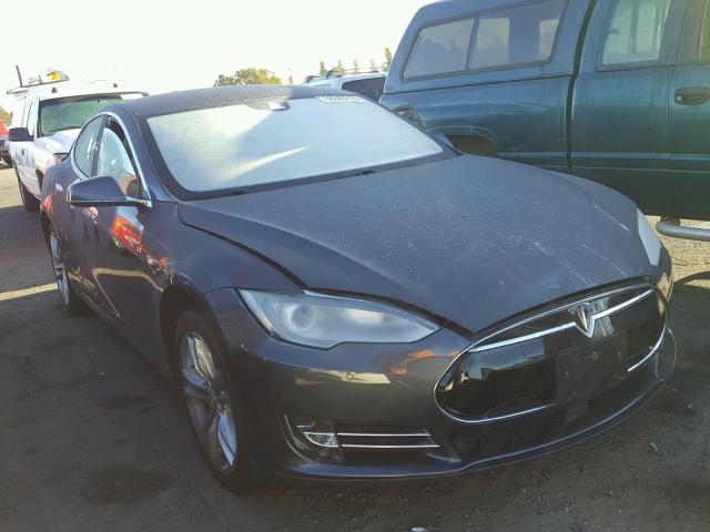 5YJSA1E19FF116689 - 2015 TESLA MODEL S GRAY photo 1