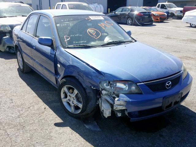 JM1BJ225830172338 - 2003 MAZDA PROTEGE DX BLUE photo 1