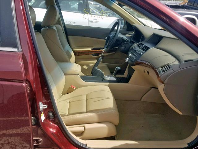 1HGCP2F82AA144681 - 2010 HONDA ACCORD EXL BURGUNDY photo 5