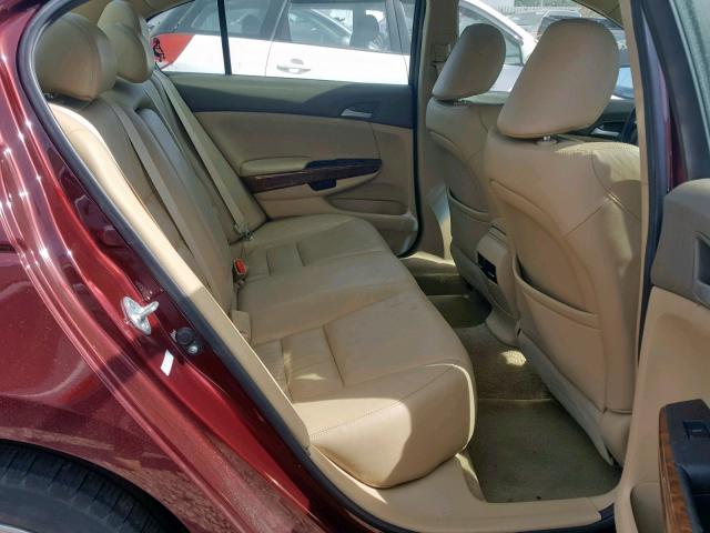 1HGCP2F82AA144681 - 2010 HONDA ACCORD EXL BURGUNDY photo 6