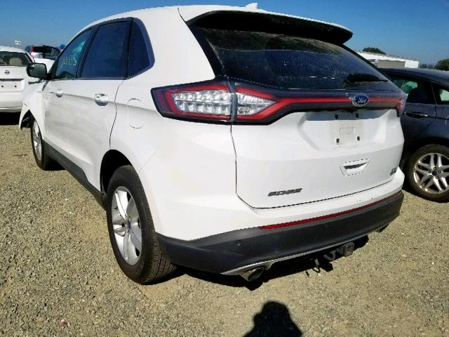 2FMPK4J98FBB92963 - 2015 FORD EDGE SEL WHITE photo 3