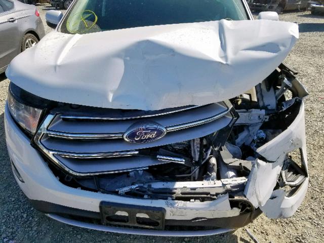 2FMPK4J98FBB92963 - 2015 FORD EDGE SEL WHITE photo 7