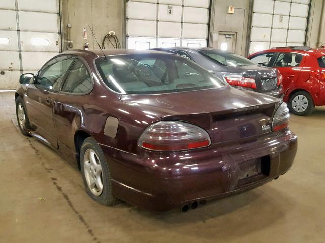 1G2WR12172F218842 - 2002 PONTIAC GRAND PRIX MAROON photo 3