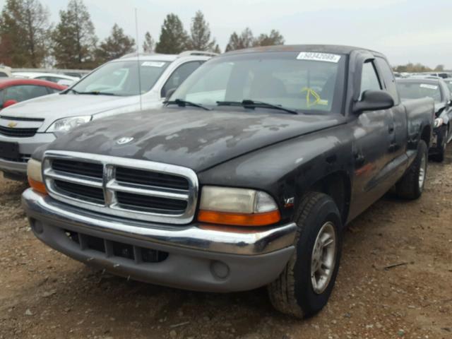 1B7GL23X0VS202133 - 1997 DODGE DAKOTA BLACK photo 2