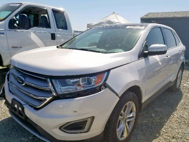 2FMPK4J99GBB73467 - 2016 FORD EDGE SEL WHITE photo 2