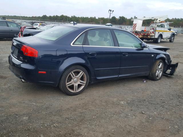 WAUDF78E58A026802 - 2008 AUDI A4 2.0T QU BLUE photo 4