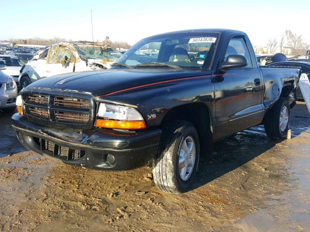 1B7FL26X6VS266328 - 1997 DODGE DAKOTA BLACK photo 2