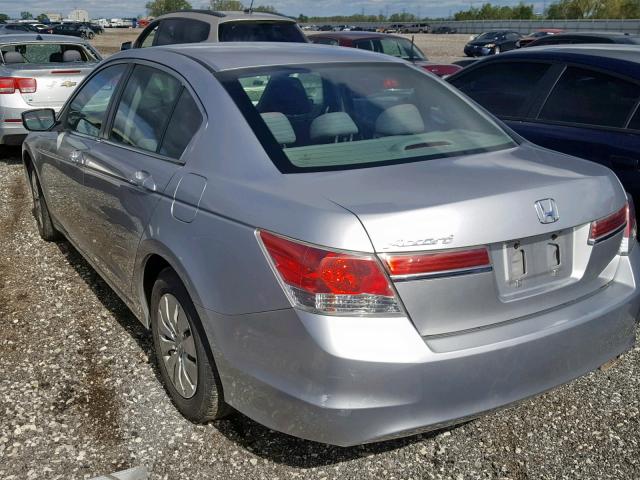 1HGCP2F36CA150748 - 2012 HONDA ACCORD LX SILVER photo 3