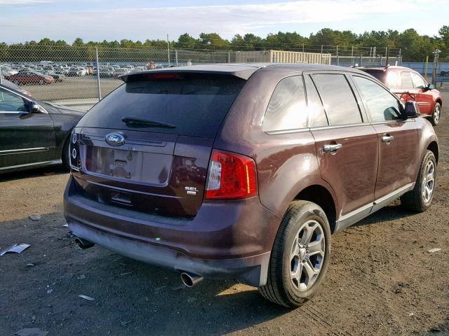 2FMDK4JCXBBA08681 - 2011 FORD EDGE SEL PURPLE photo 4