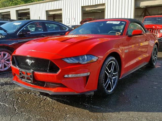 1FATP8FF7K5151139 - 2019 FORD MUSTANG GT RED photo 2