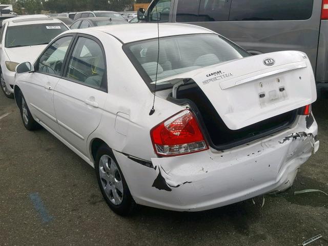 KNAFE222095667749 - 2009 KIA SPECTRA EX WHITE photo 3