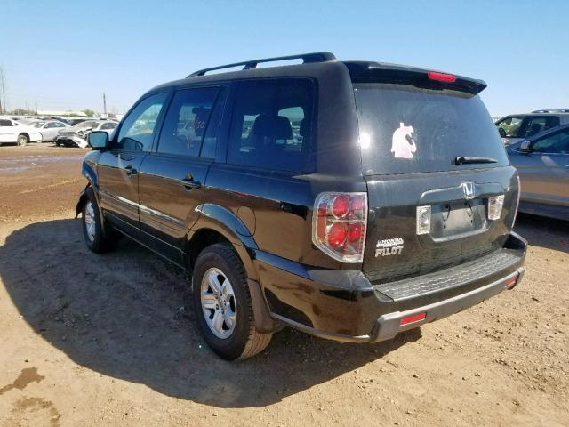 5FNYF28228B010626 - 2008 HONDA PILOT VP BLACK photo 3