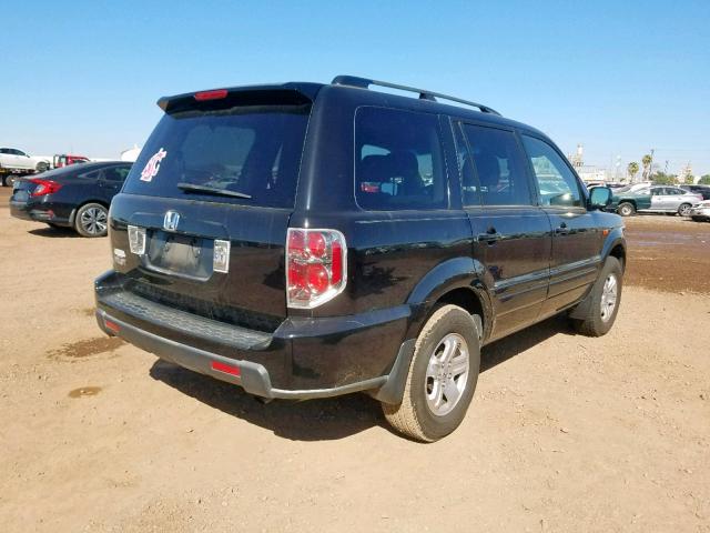 5FNYF28228B010626 - 2008 HONDA PILOT VP BLACK photo 4