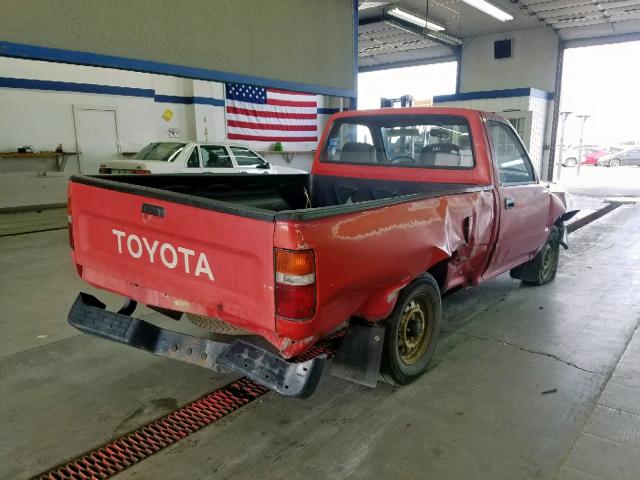 JT4RN81R4L0056063 - 1990 TOYOTA PICKUP 1/2 RED photo 4