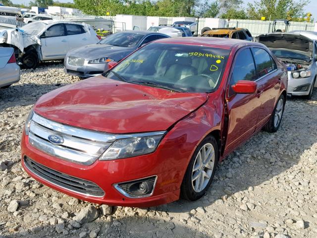 3FAHP0JA9BR325146 - 2011 FORD FUSION SEL RED photo 2