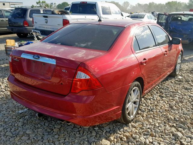 3FAHP0JA9BR325146 - 2011 FORD FUSION SEL RED photo 4