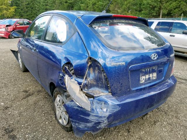 KMHCM36C09U142550 - 2009 HYUNDAI ACCENT GS BLUE photo 3