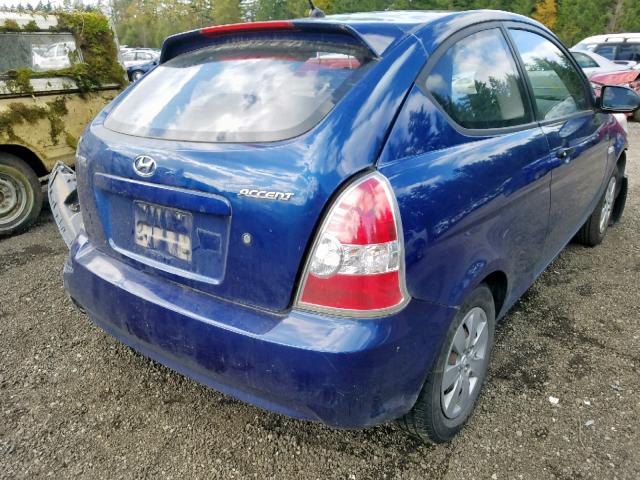 KMHCM36C09U142550 - 2009 HYUNDAI ACCENT GS BLUE photo 4