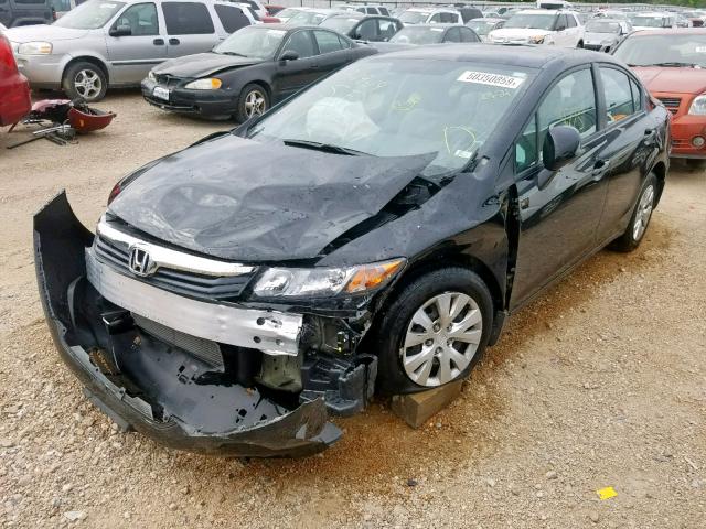 19XFB2F54CE035879 - 2012 HONDA CIVIC LX BLACK photo 2