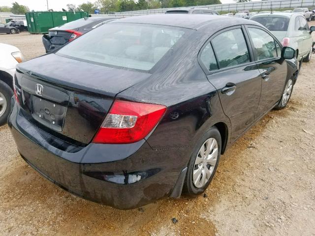 19XFB2F54CE035879 - 2012 HONDA CIVIC LX BLACK photo 4