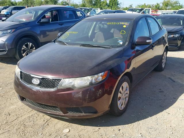 KNAFU4A2XA5837507 - 2010 KIA FORTE EX BURGUNDY photo 2