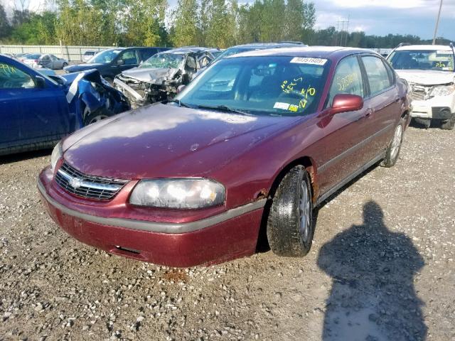 2G1WF52EX29239720 - 2002 CHEVROLET IMPALA MAROON photo 2