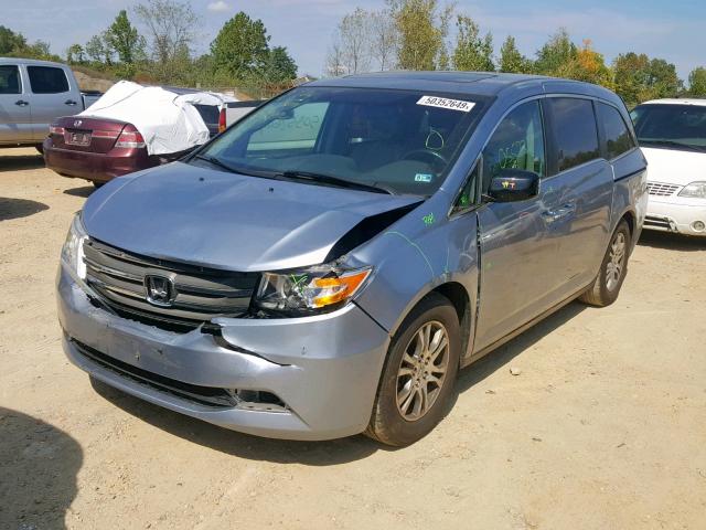 5FNRL5H60CB002809 - 2012 HONDA ODYSSEY EX BLUE photo 2