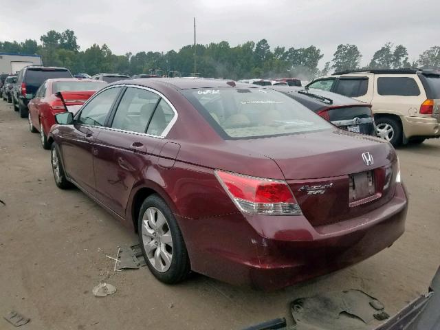 1HGCP26888A121111 - 2008 HONDA ACCORD EXL BURGUNDY photo 3