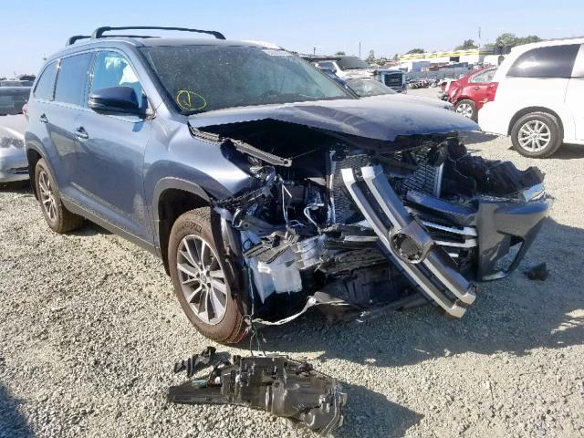 5TDJZRFH8KS989015 - 2019 TOYOTA HIGHLANDER BLUE photo 1