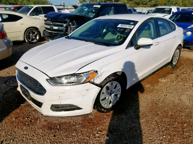 3FA6P0G70DR142188 - 2013 FORD FUSION S WHITE photo 2