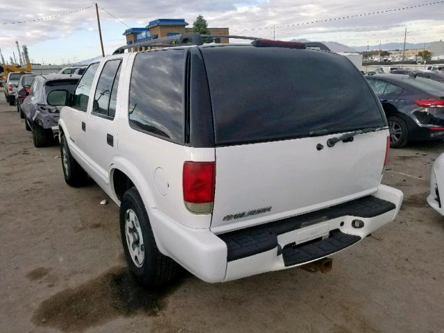 1GNDT13X14K160929 - 2004 CHEVROLET BLAZER WHITE photo 3