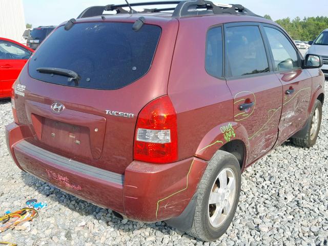 KM8JM12B16U378791 - 2006 HYUNDAI TUCSON GL RED photo 4